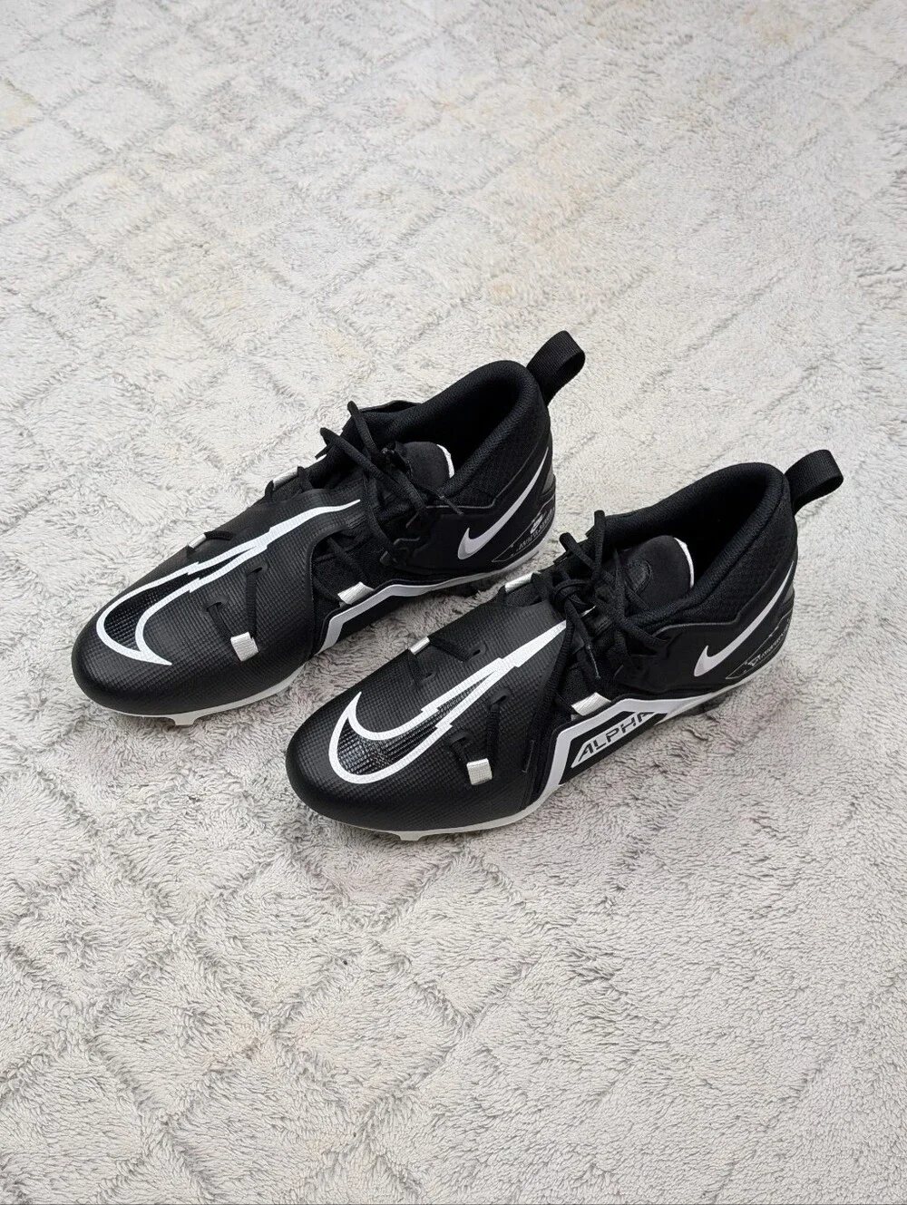 Nike Alpha Menace Pro 3 Black White Football Cleats Mens Sz 15 CT6649-001 NEW